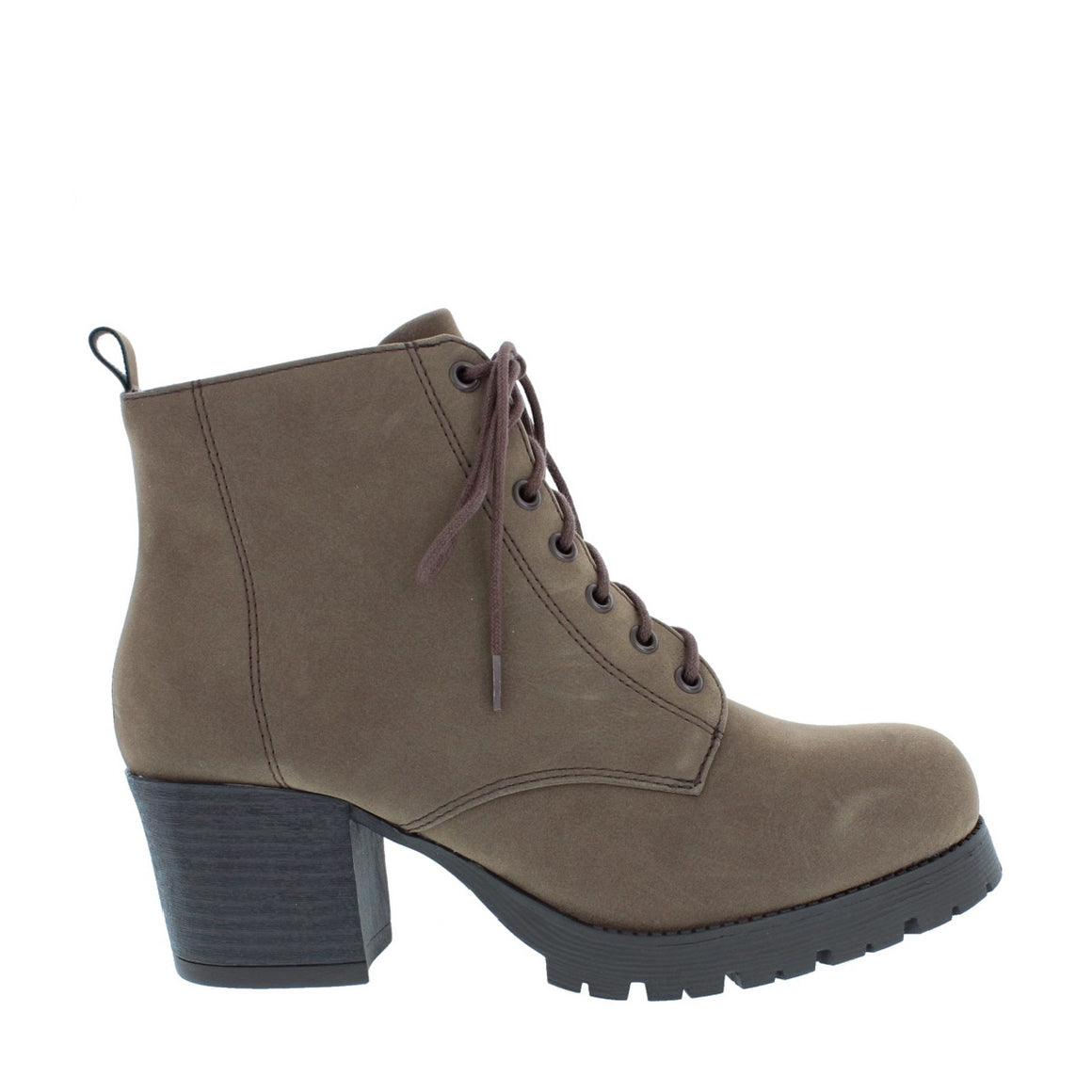 Chunky Heel Ankle Bootie (BROWN)