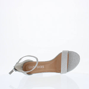 Ankle Strap Mid Chunky Heel (SILVER)