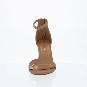 Ankle Strap Mid Chunky Heel (TAN)