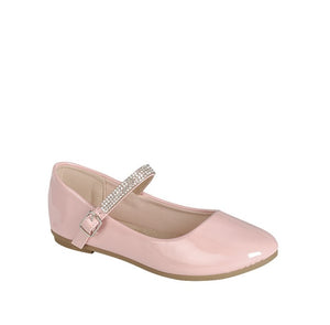 Rhinestone Strap Kids flats (PINK)