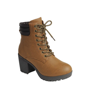 Lug Sole Heeled Work Boot (TAN)