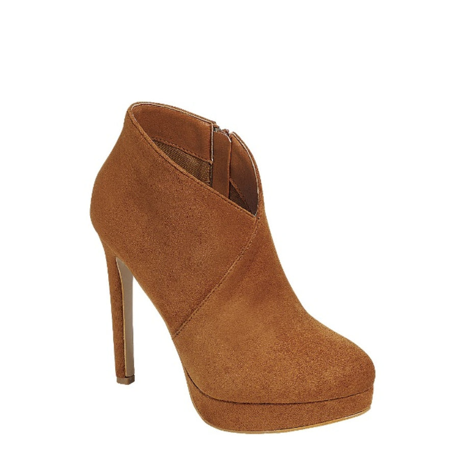 V Cut Platform Dress Bootie (TAN)