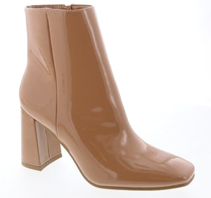 Mid Heel Pat Bootie (CAMEL)