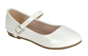 Patent Mary Jane Toddler Flat (WHITE)